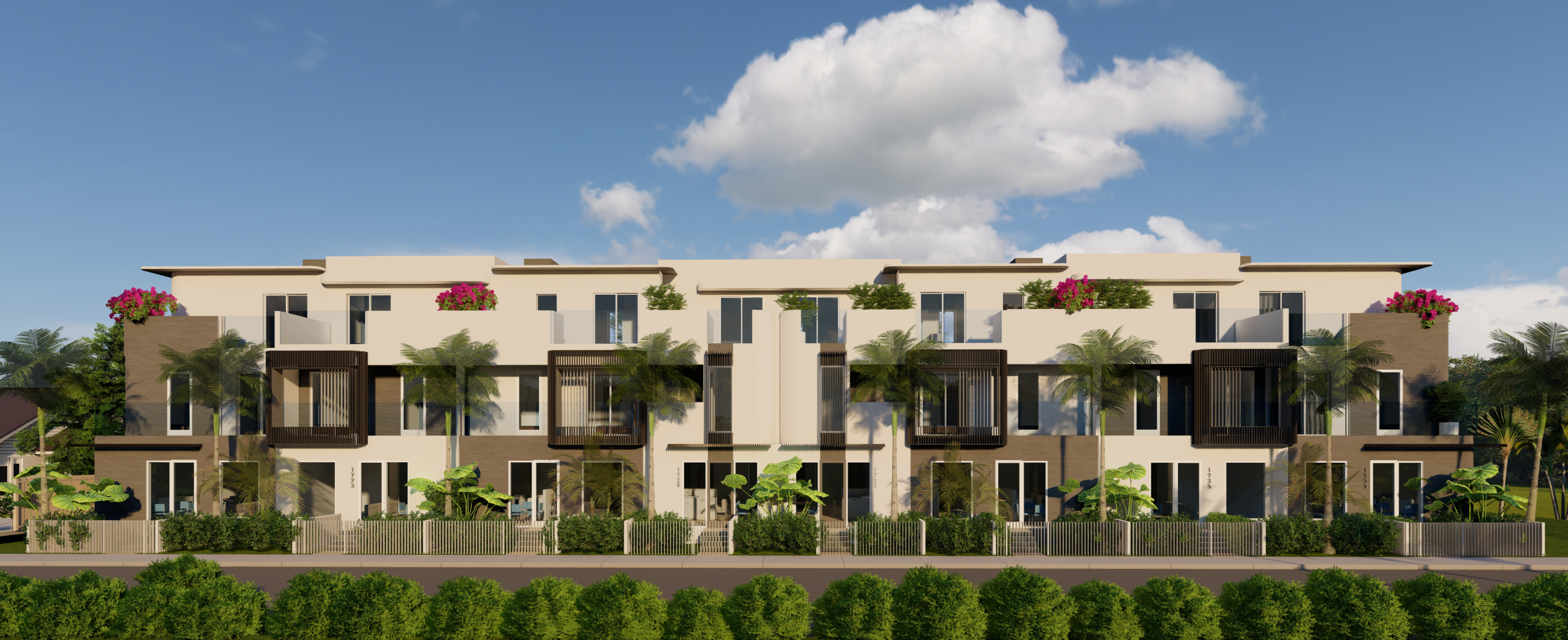 Full front elevation of The Laureate residences